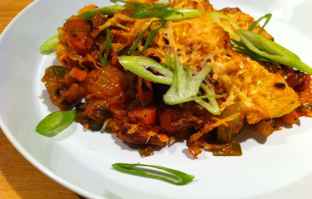 Empty the fridge - Bolognaise polenta gratin