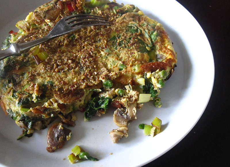 Empty the fridge - Fritatta met groene groenten en mosterd