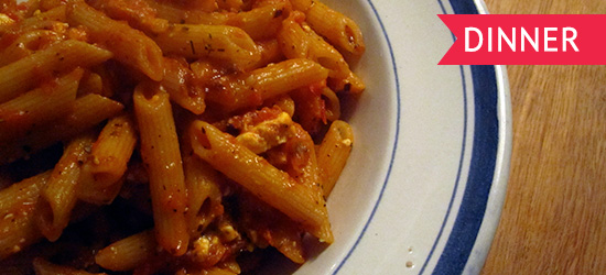 Empty the fridge - Berlin Challenge - Dinsdag - Penne a la greque