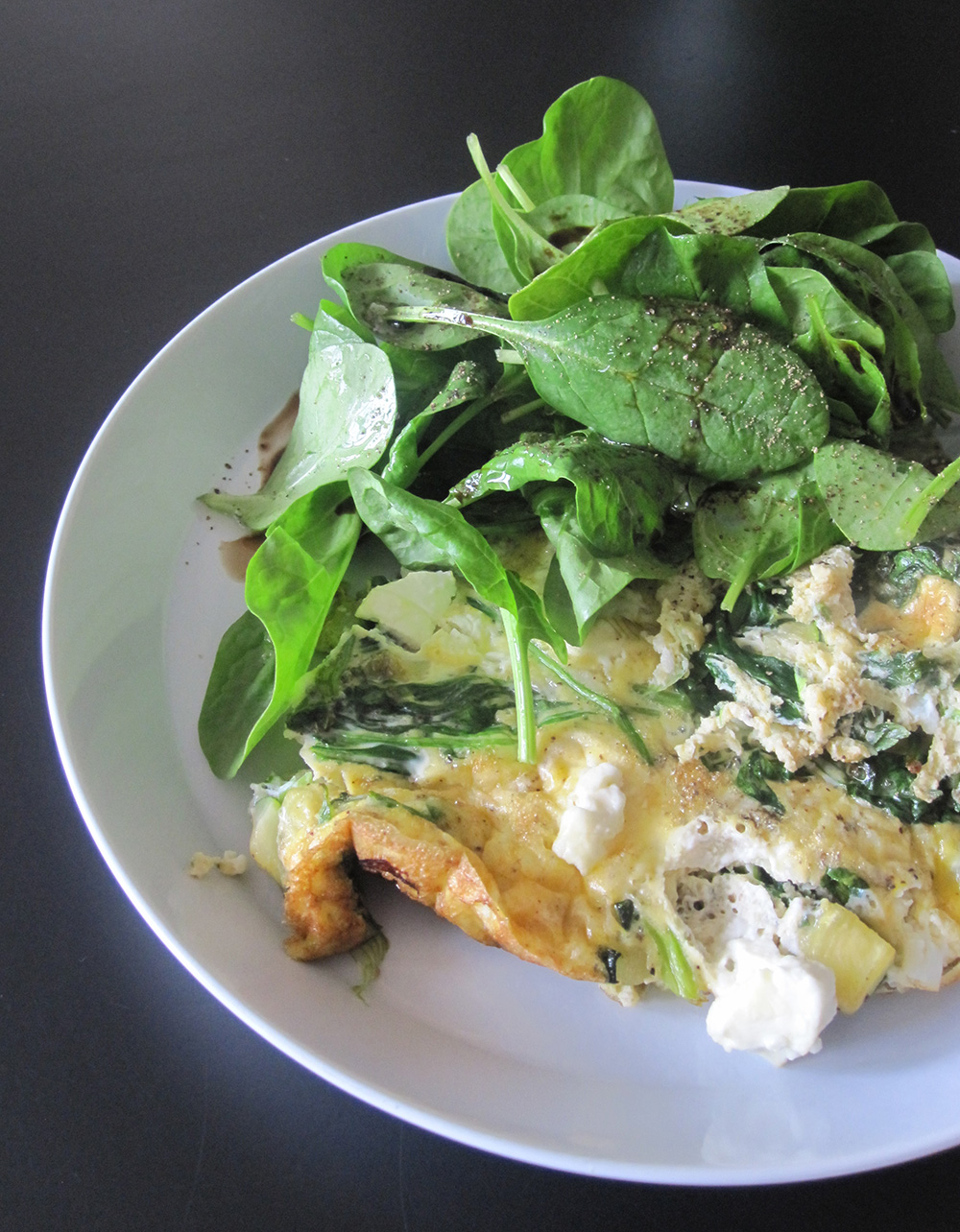 Empty the fridge - Fritatta met feta en spinazie