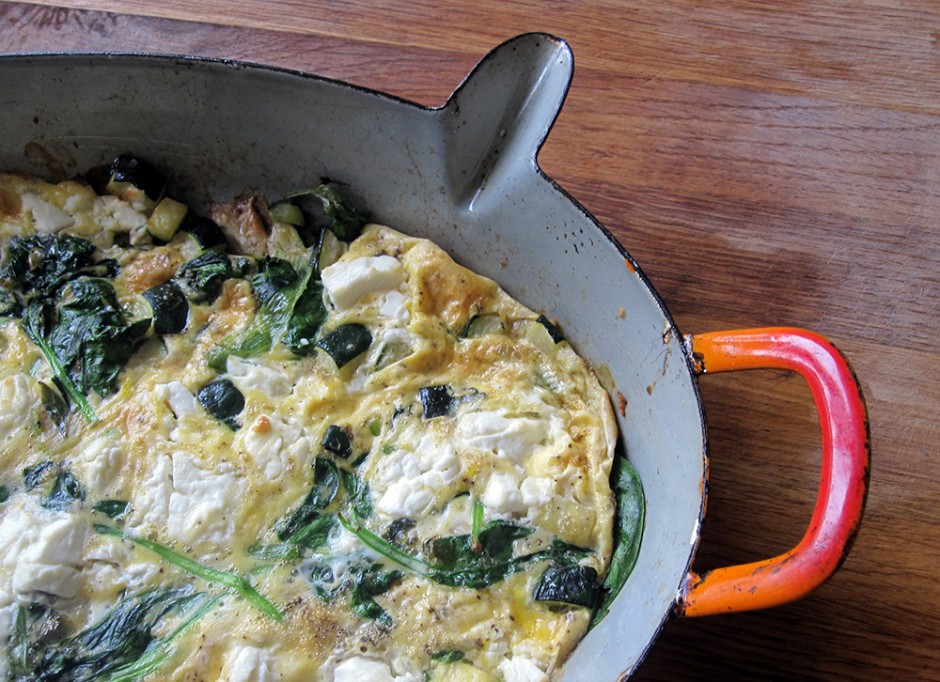 Empty the fridge - Fritatta met feta en spinazie