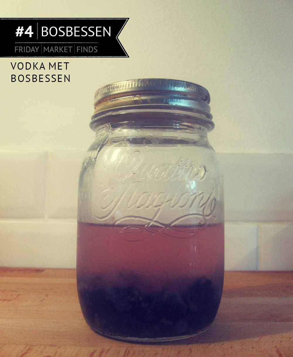 Empty the Fridge - Friday market find 4 -Vodka met Bosbessen