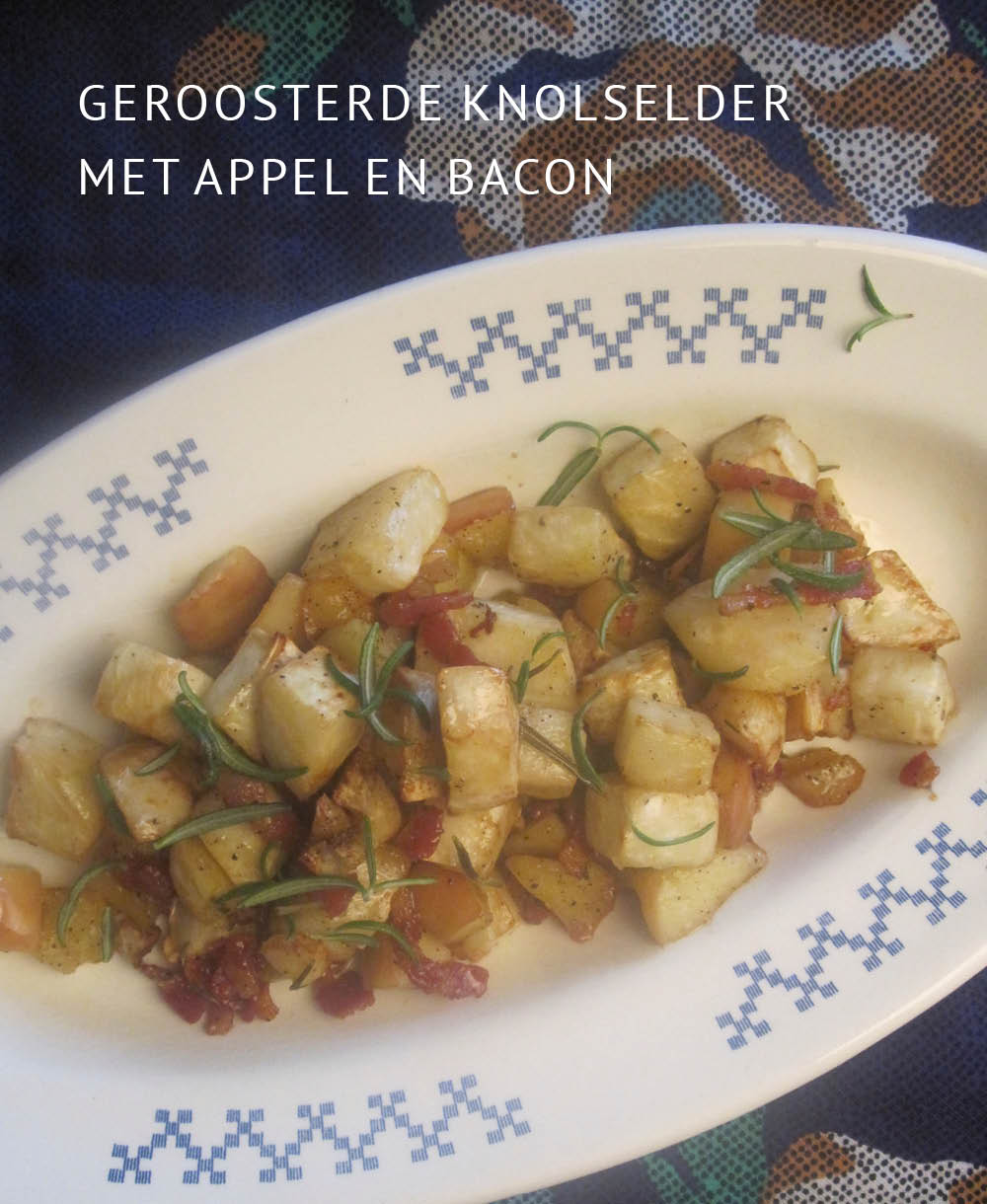 Empty the Fridge - Geroosterde knolselder met appel en bacon