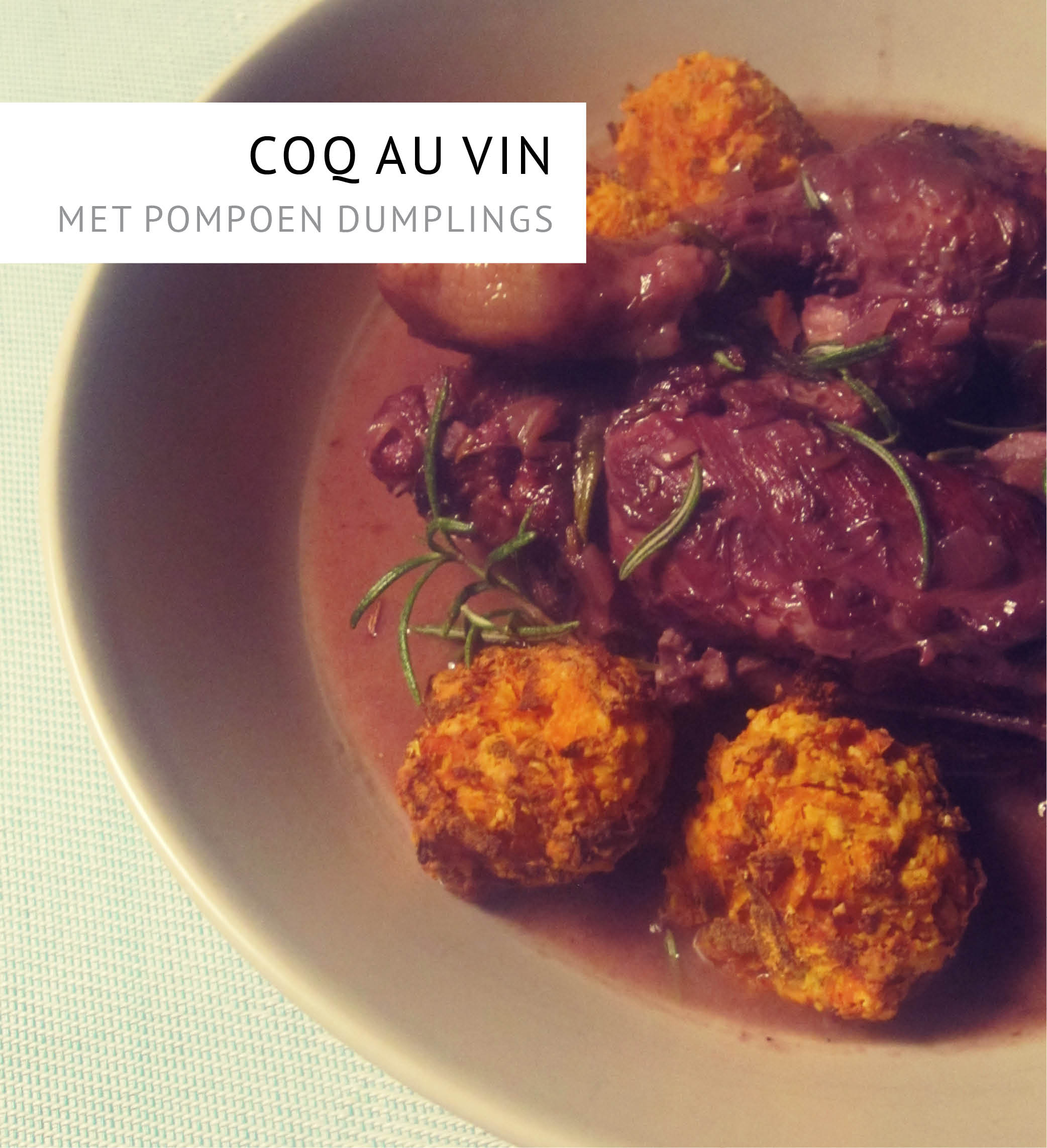 Empty the Fridge - Coq au vin met pompoen dumplings