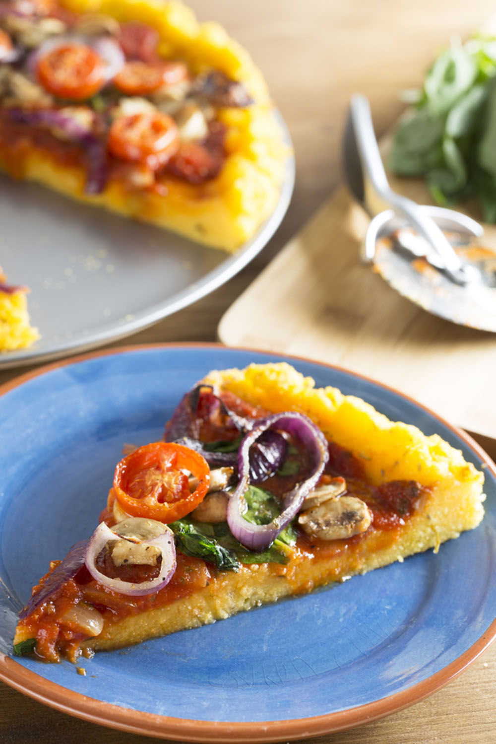 Empty the Fridge - Polenta pizza