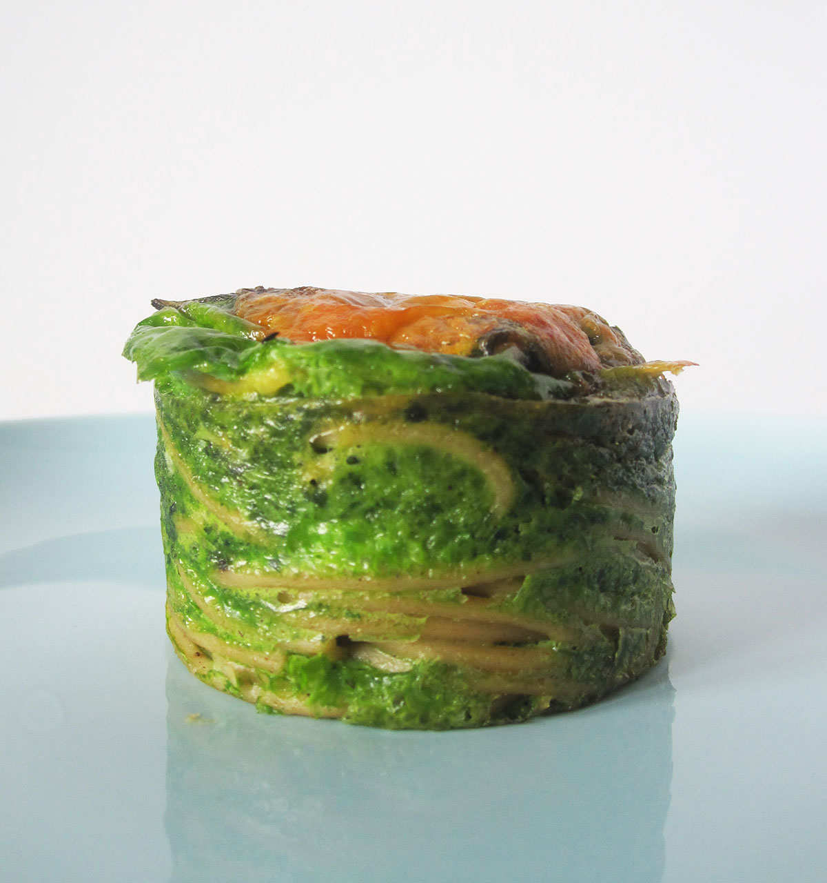 Empty the fridge - Pasta pesto muffins