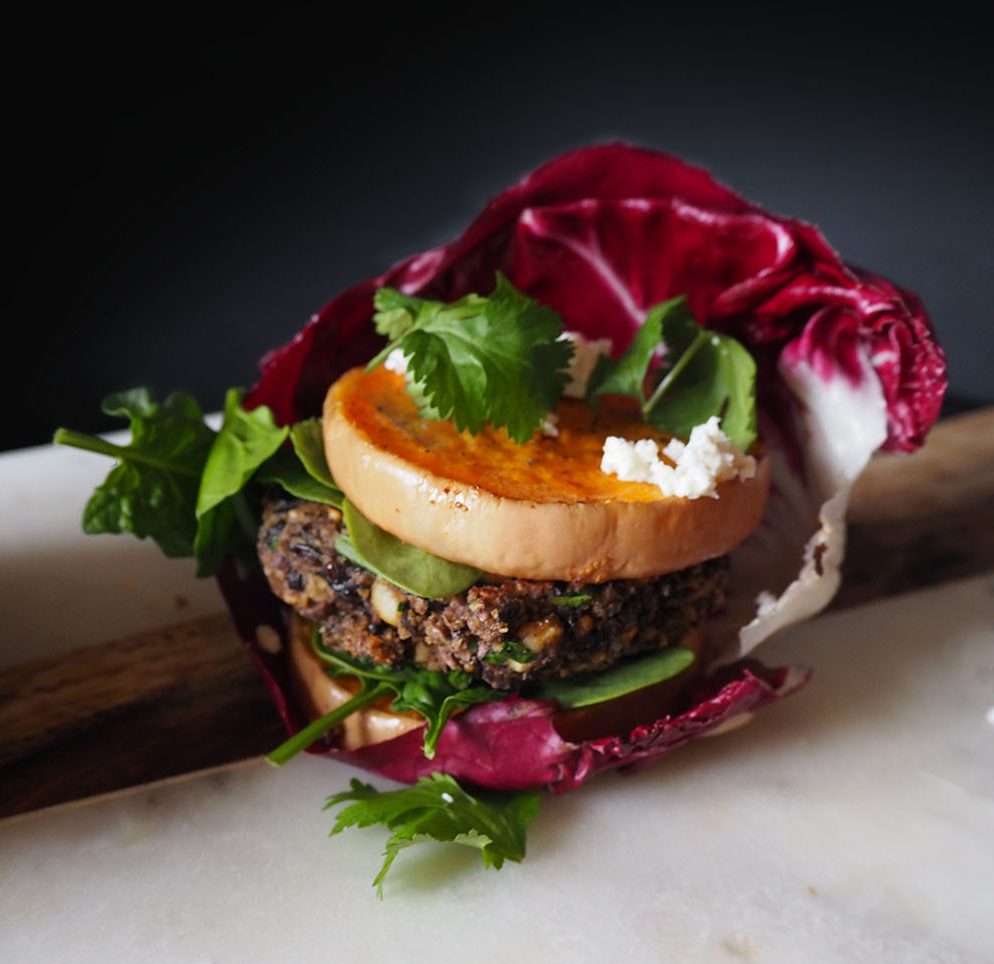 Empty the Fridge - Zwarte bonen burger met pompoen
