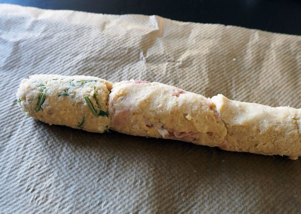 Hartige shortbread koekjes met restjes brie en ham