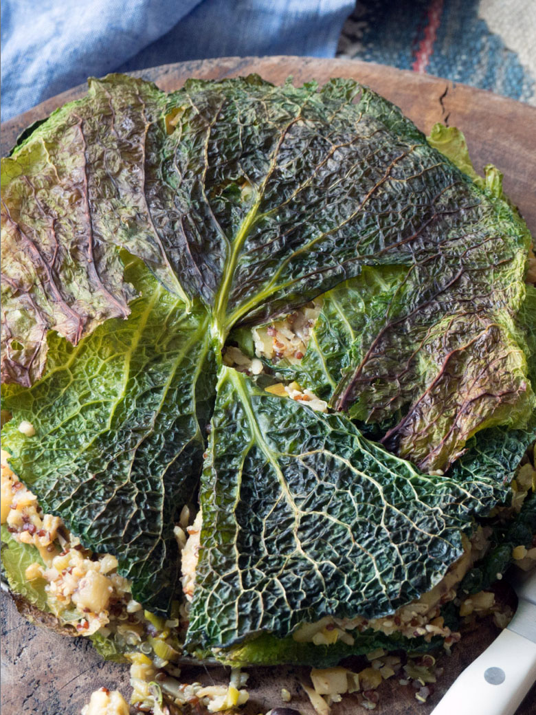 Empty the Fridge - Kooltaart gevuld quinoa, pastinaak en champignons