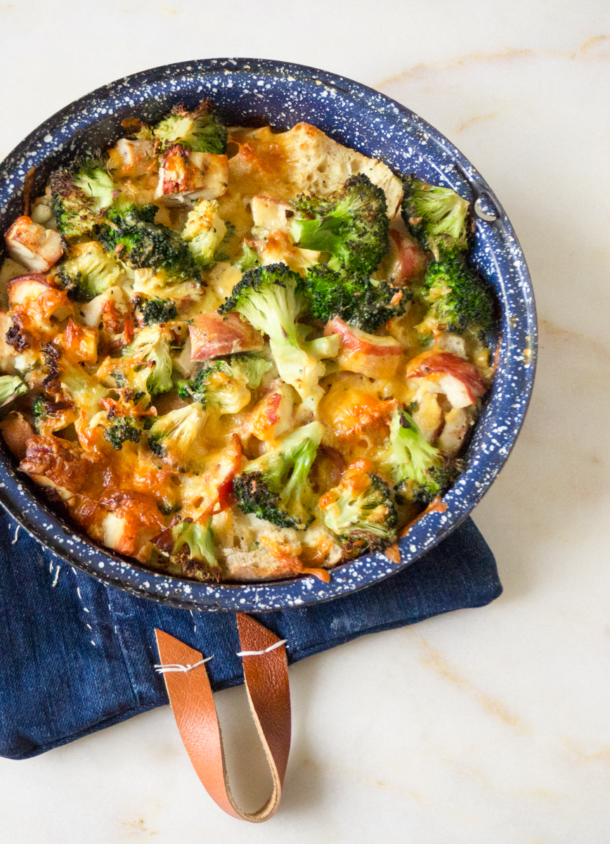 Empty the Fridge - Strata met kip cheddar en broccoli