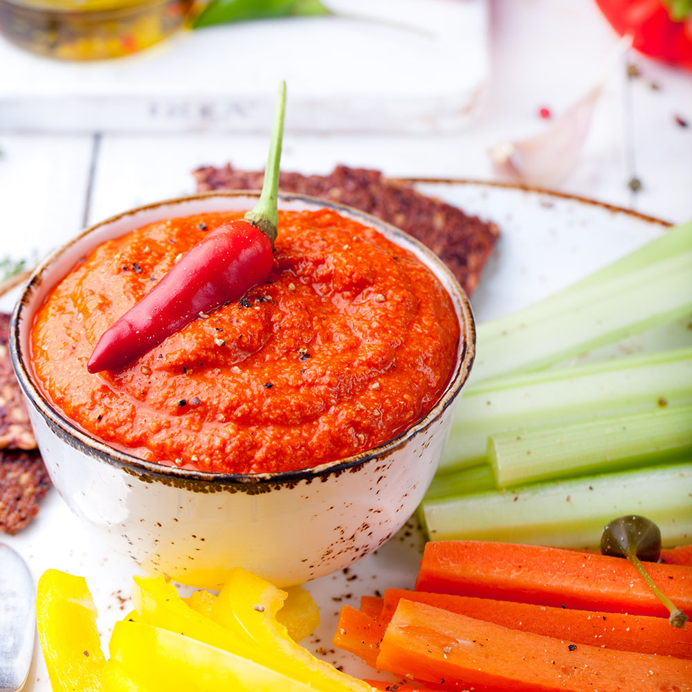 Empty the Fridge - Muhammara -Rode paprika en walnoten dip
