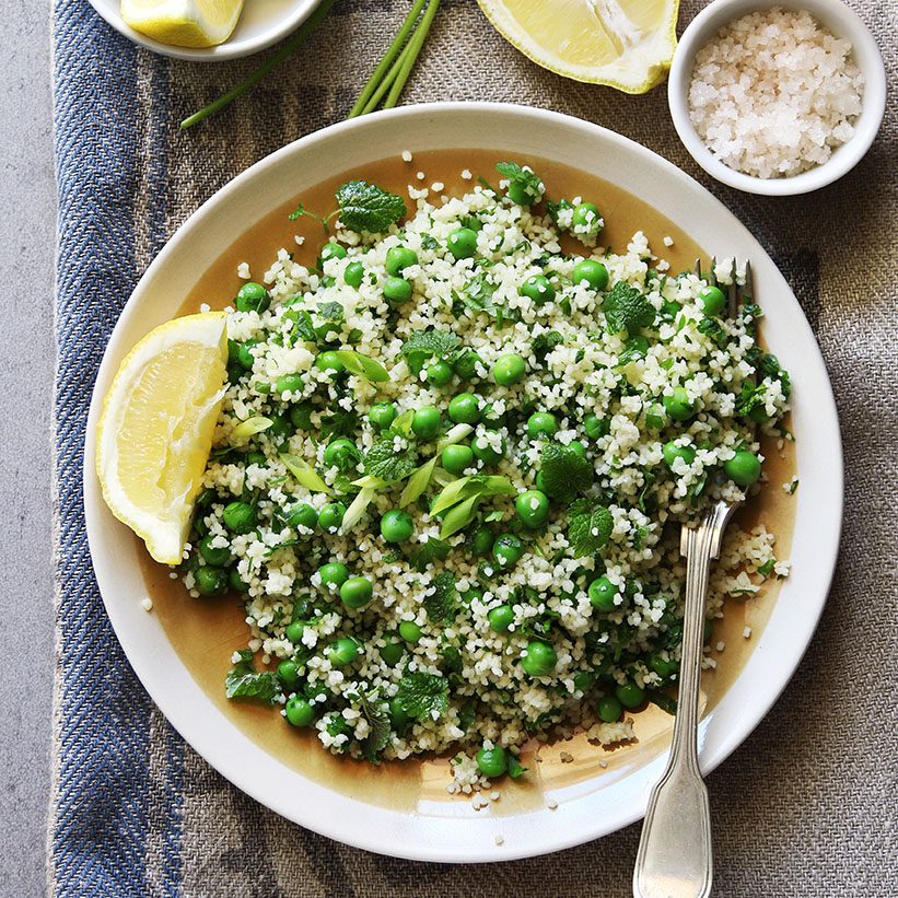 Empty the fridge - Couscousalade met groene groenten Empty the fridge - Couscousalade met groene groenten